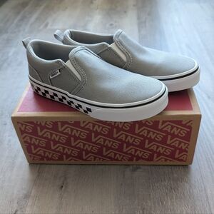 Vans Asher Checkered Sidewall Drizzle Youth Size 2 NWB
